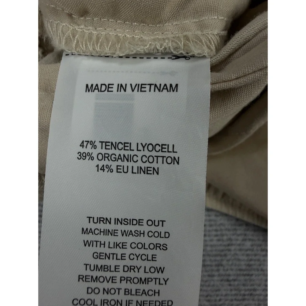 Quince Drapey Twill Pleated Trouser Oatmilk Beige Wide Leg Pants 8